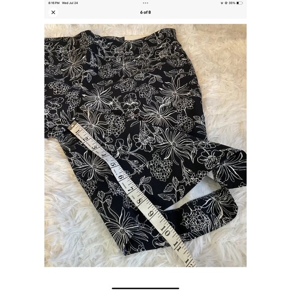 Elaine Rose Classic Fit Bermuda Short Womens Sz 8 Black & White Floral NEW - Picture 5 of 7